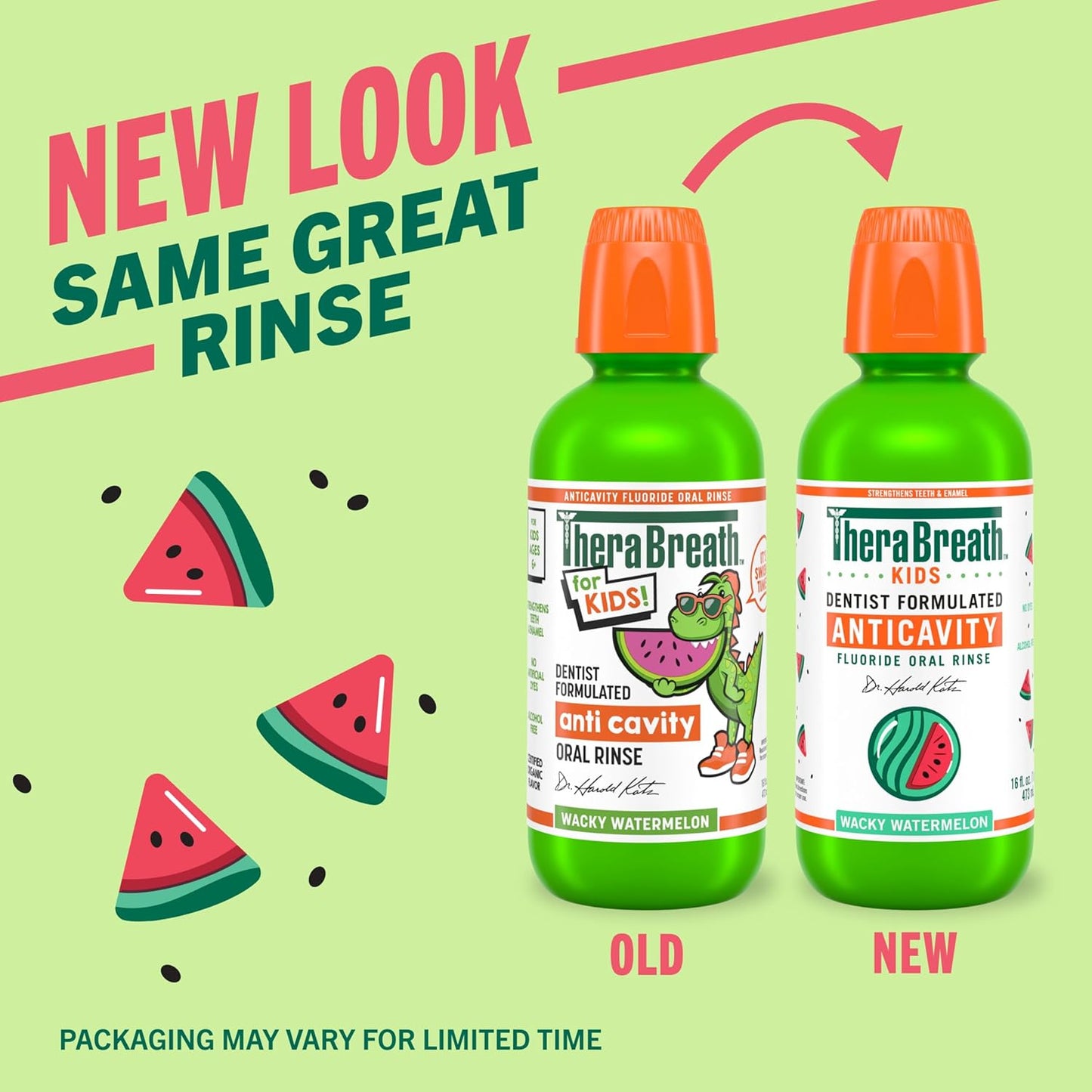 TheraBreath Kids Fluoride Rinse, Organic Watermelon and Alcohol-Free – Non-Toxic Daily Mouthwash for Mindful Family Wellness and Bedtime Rituals