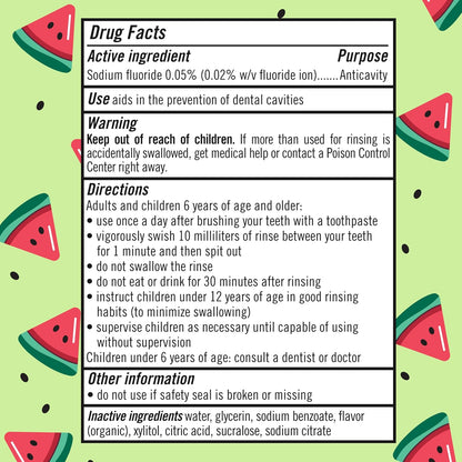 TheraBreath Kids Fluoride Rinse, Organic Watermelon and Alcohol-Free – Non-Toxic Daily Mouthwash for Mindful Family Wellness and Bedtime Rituals