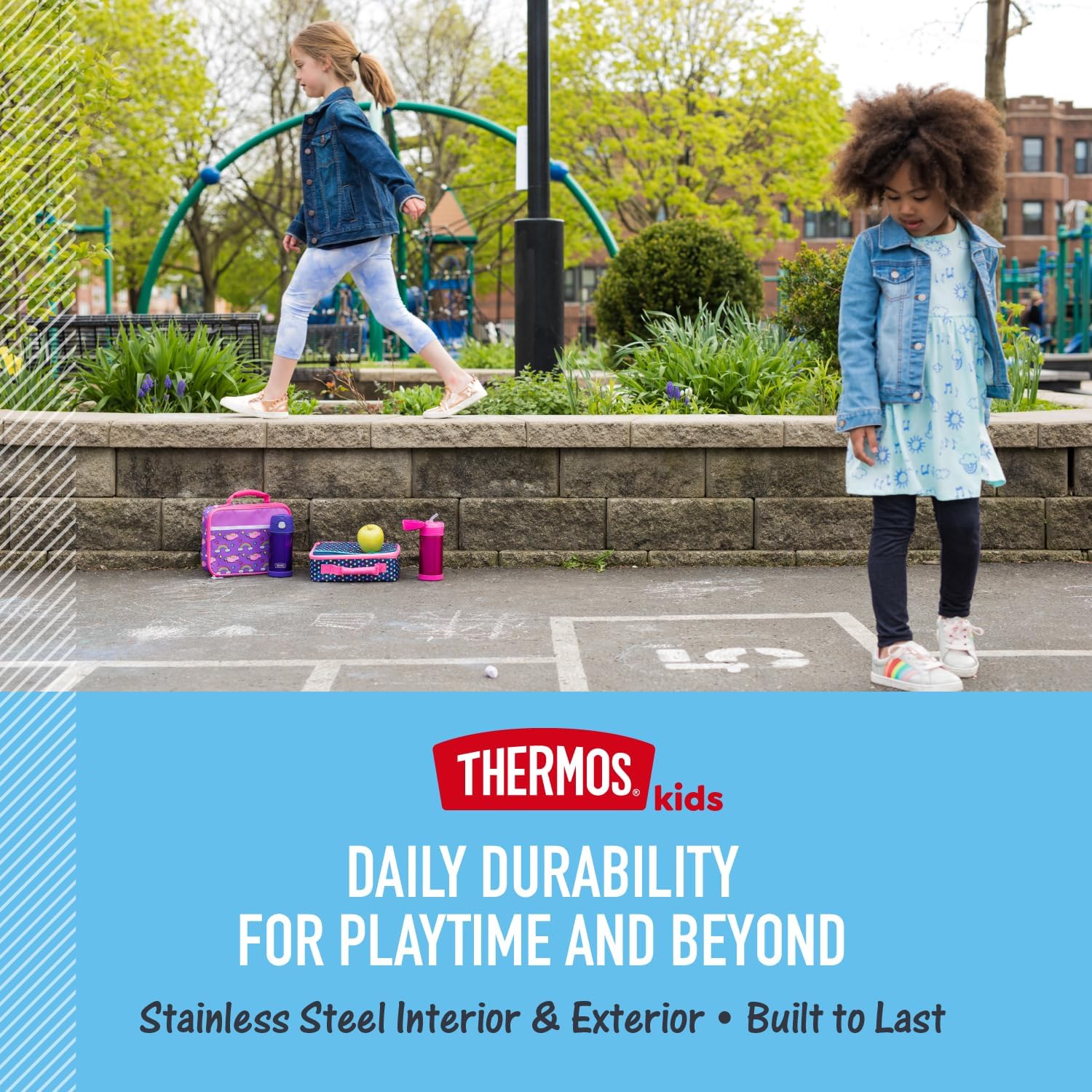 THERMOS FUNTAINER Kid-Friendly Stainless Steel Water Bottle with Straw - 12 oz Lightweight Bottle for School Cafeteria