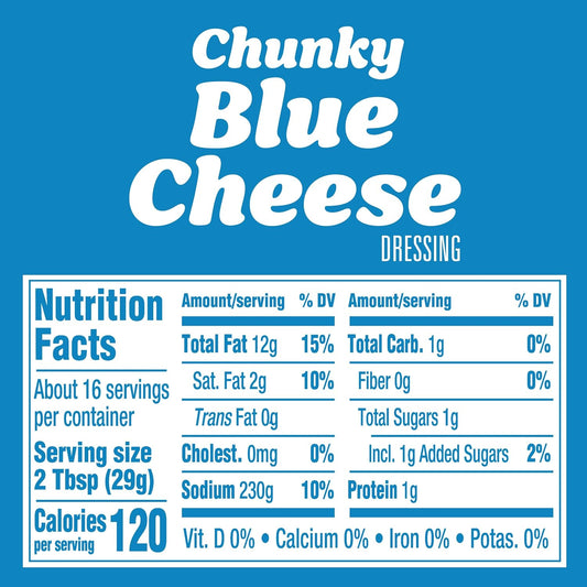 thick, chunky texture with visible blue cheese pieces
