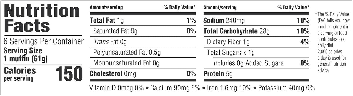 Thomas' Original English Muffins, 6 Count, 13 oz – Pre-Sliced Breakfast Staple for Quick Work-from-Home Mornings