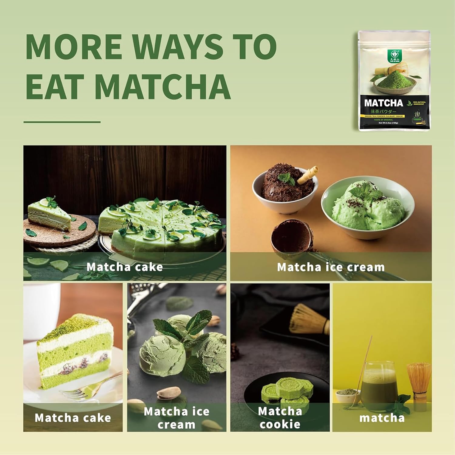 TIAN HU SHAN Pure Matcha Powder Set – Vegan-Friendly Gift for Health-Conscious Friends, Ready-to-Give Presentation