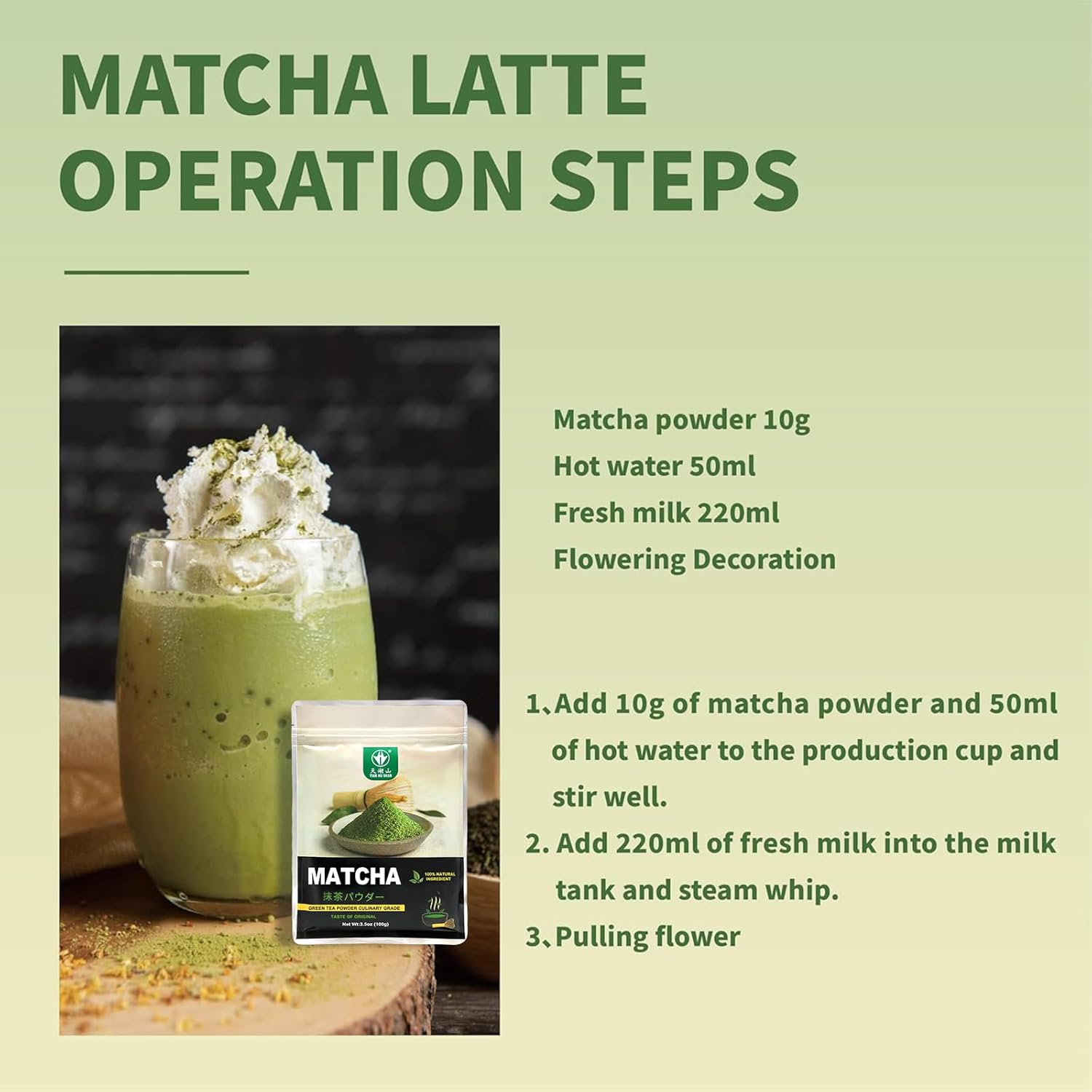 TIAN HU SHAN Pure Matcha Powder Set – Vegan-Friendly Gift for Health-Conscious Friends, Ready-to-Give Presentation