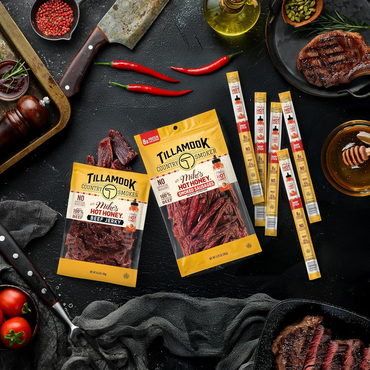 Tillamook Country Smoker Mike's Hot Honey Beef Sticks – Ready-to-Eat Office Snack That Beats the Afternoon Slump