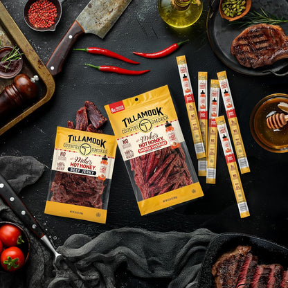 Tillamook Country Smoker Mike's Hot Honey Beef Sticks – Ready-to-Eat Office Snack That Beats the Afternoon Slump