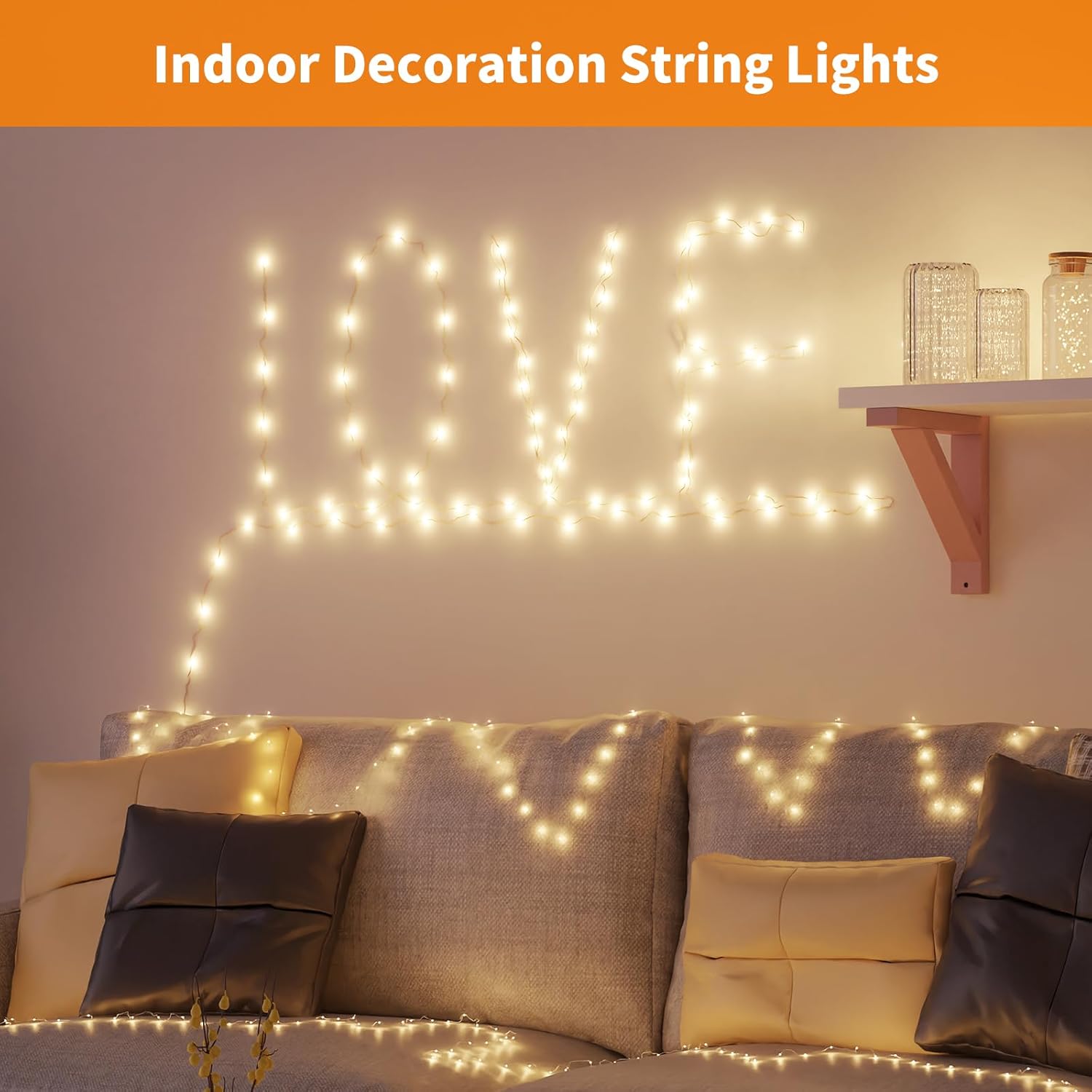 TingMiao Starry String Lights – Housewarming Gift for Women, Warm White Copper Wire 7.2 ft LED Set