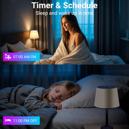 TJOY Smart LED Bulb 4 Pack – Bedroom Ambient Lighting with Tunable White 2700K-6500K and Scene Modes