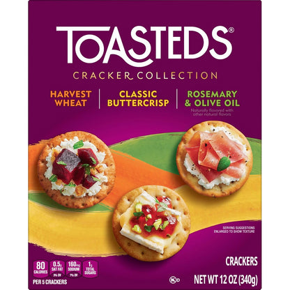 Toasteds Cracker Collection – Wholesome Pantry Snack with No High Fructose Corn Syrup, 12oz