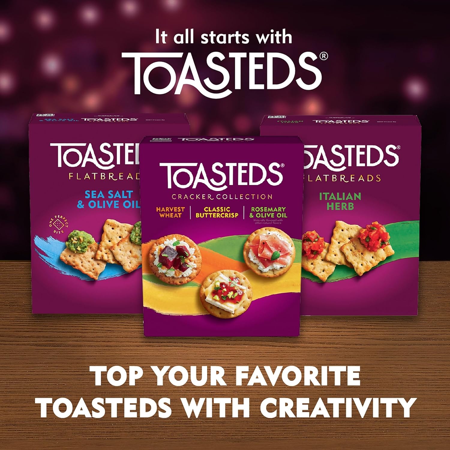 Toasteds Cracker Collection – Wholesome Pantry Snack with No High Fructose Corn Syrup, 12oz