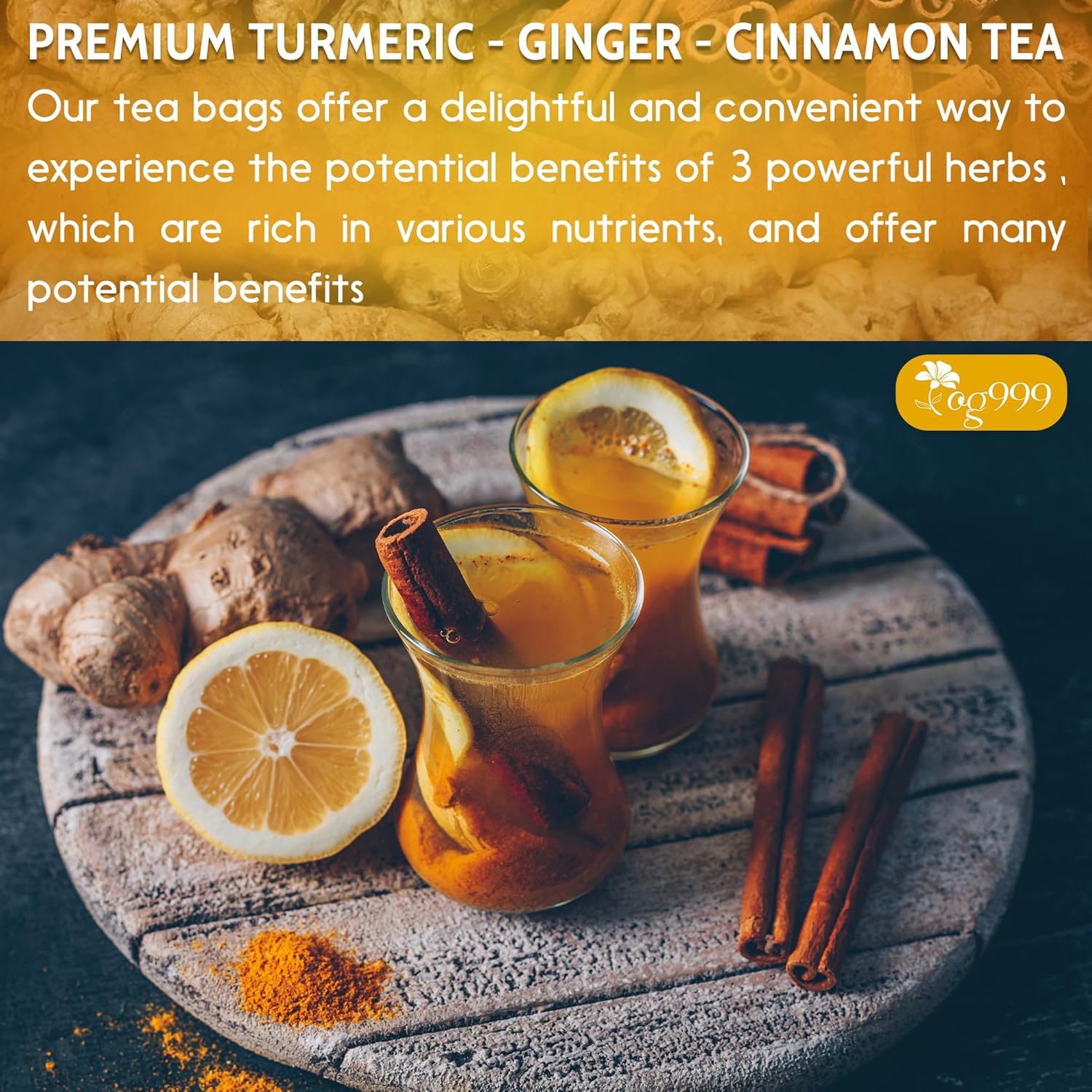 TOG999 Sun Tea Friendly Turmeric Blend – Iced Herbal Infusion for Outdoor Brunches and Garden Afternoons