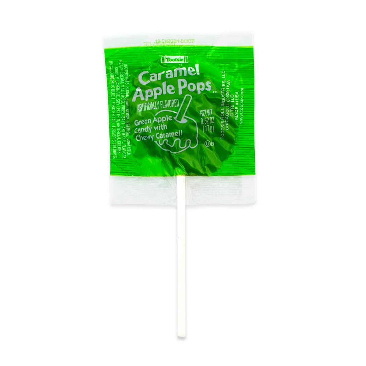 Tootsie Roll Green Apple Caramel Pops – Annual Birthday Tradition Gift for the Caramel Apple Lover, 48 Lollipops