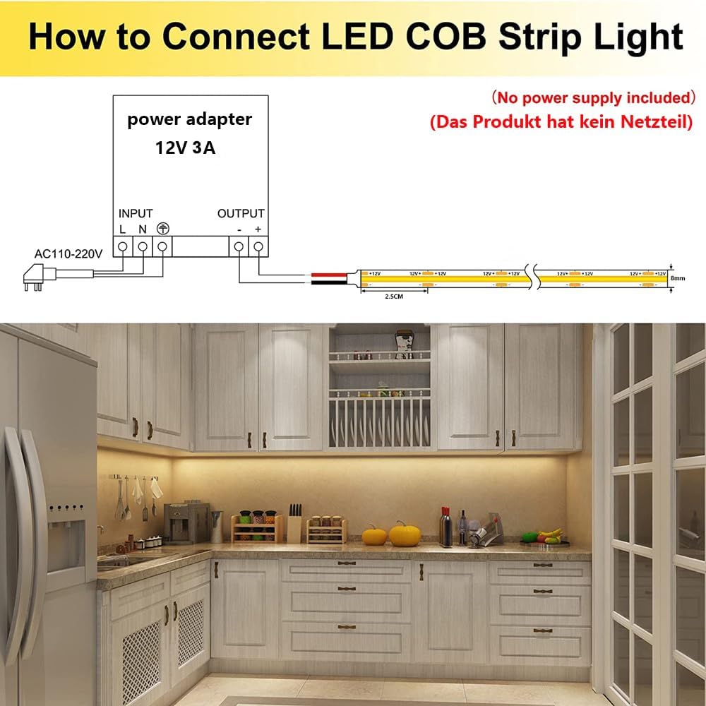 TOPAI 12V Portable COB LED Strip Light for Camping and Outdoor Gatherings, Flexible Waterproof Strip for Tent, Cooler and Picnic Setup