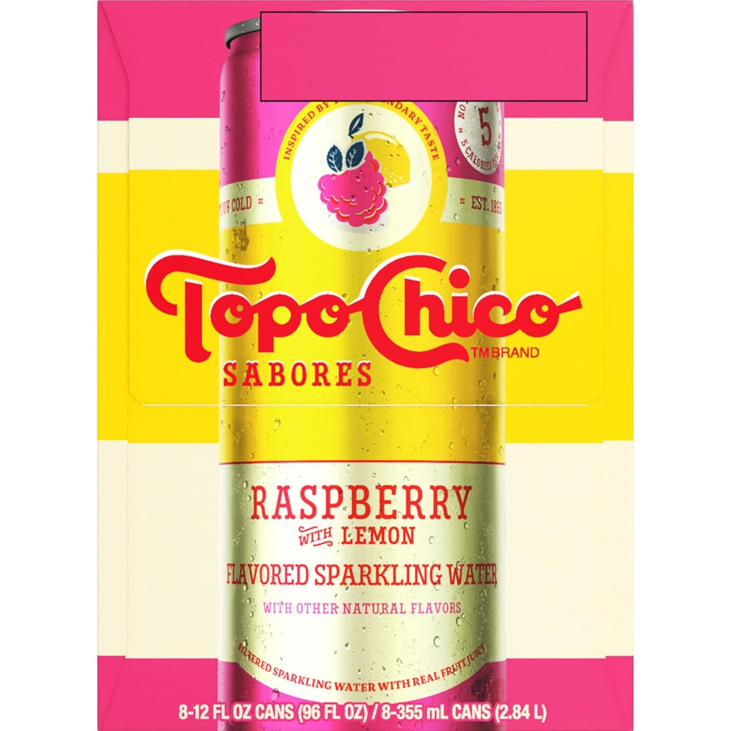 Topo Chico Sabores Raspberry with Lemon – Crisp Sparkling Water for Study Sessions, Brainstorming, and Deep Work, 12oz 8pk
