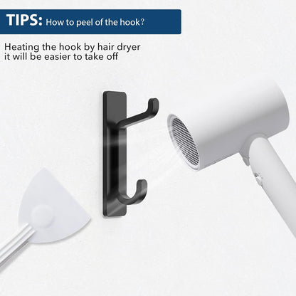 Towlz Damage-Free Coat Hooks for Pet-Safe Entryways, Rust-Proof Aluminum Adhesive Hooks With Rounded Edges