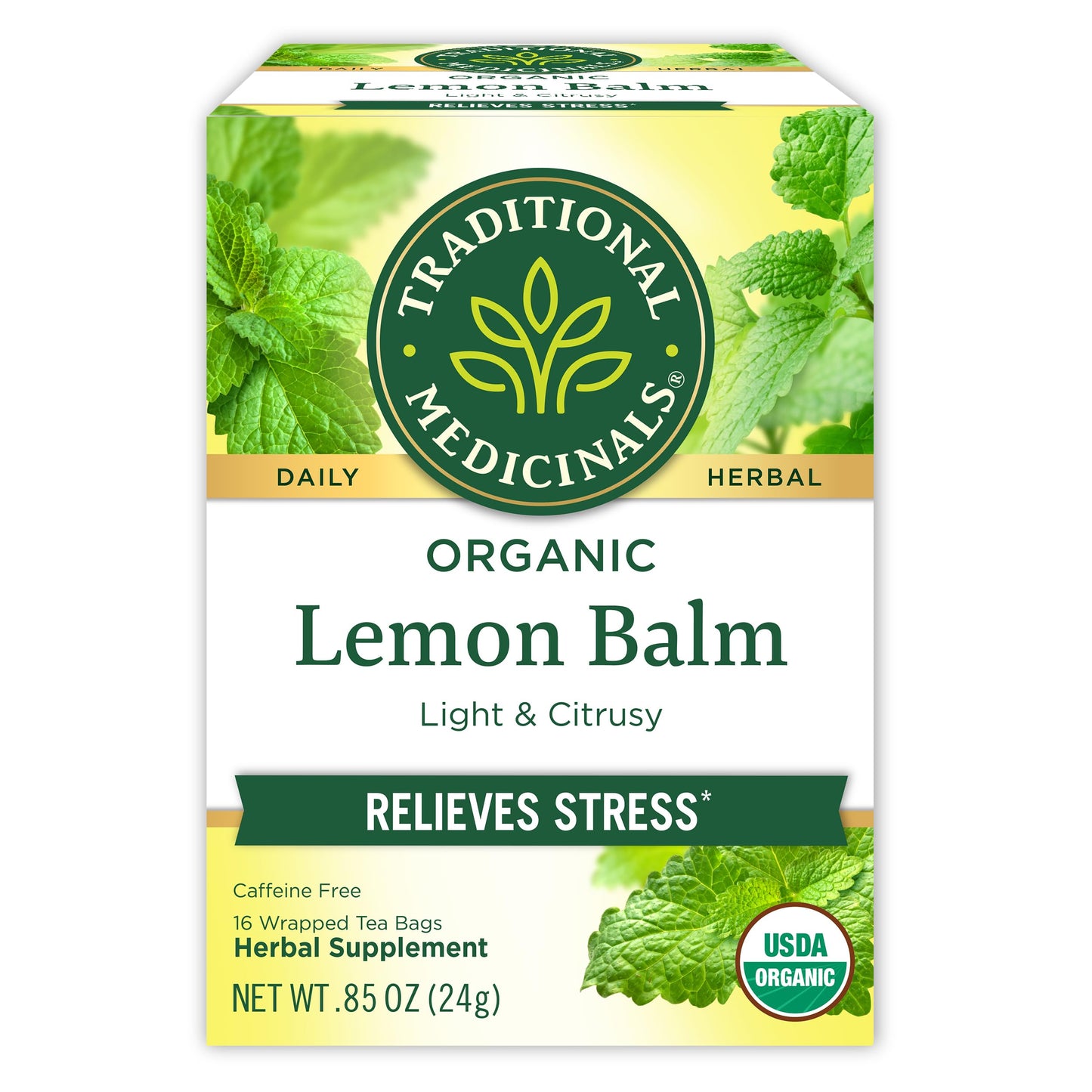 Traditional Medicinals Caffeine-Free Lemon Balm Herbal Tea – Simple Daily Calm for the Less-Is-More Pantry