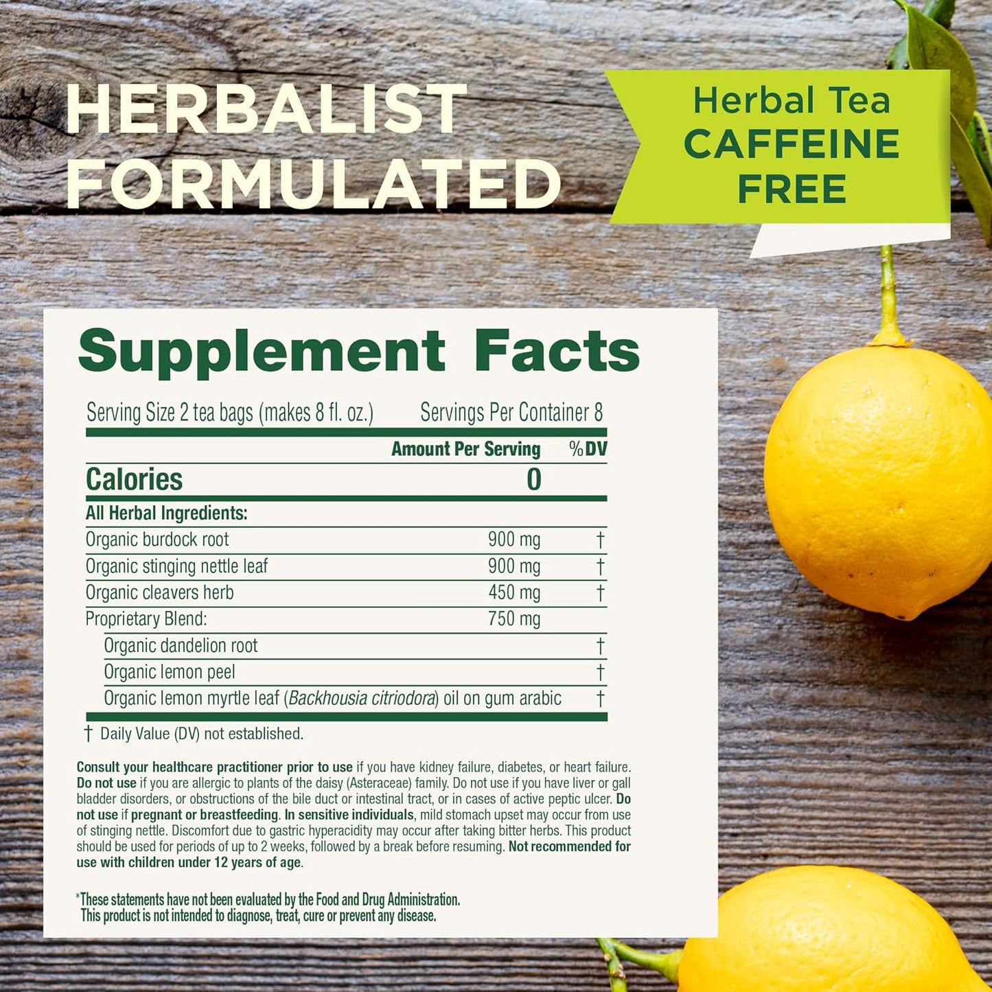 Traditional Medicinals Everyday Detox Lemon Herbal Tea – Home Office Replacement for Coffee & Black Tea, 16 Bags