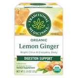 Traditional Medicinals Organic Lemon Ginger Tea – Iced Tea Machine Herbal Blend for Refreshing, Caffeine-Free Workday Hydration
