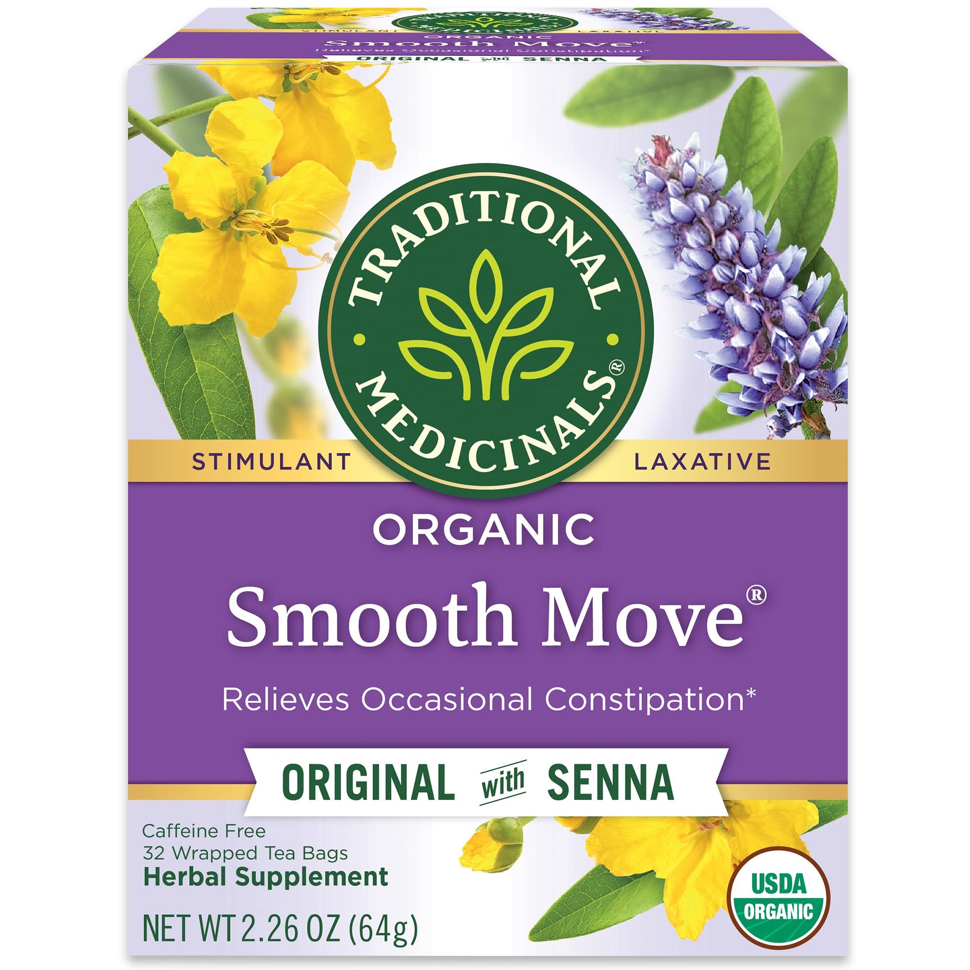 Traditional Medicinals Smooth Move – Uncomplicated Overnight Relief in a Clean, Functional Carton