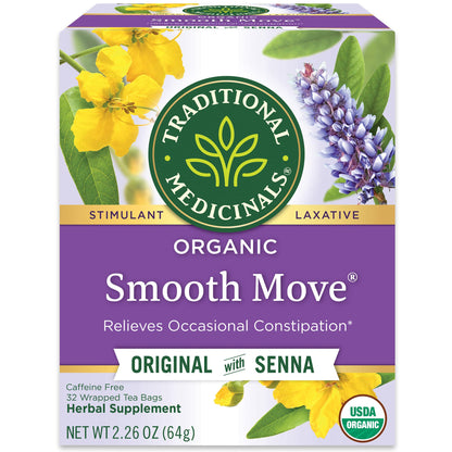 Traditional Medicinals Smooth Move – Uncomplicated Overnight Relief in a Clean, Functional Carton