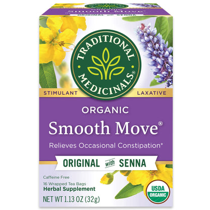 Traditional Medicinals Smooth Move – Uncomplicated Overnight Relief in a Clean, Functional Carton