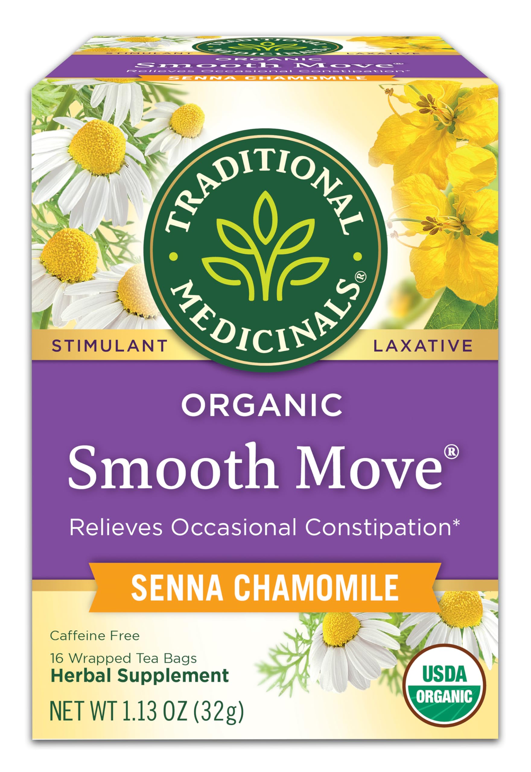 Traditional Medicinals Smooth Move – Uncomplicated Overnight Relief in a Clean, Functional Carton