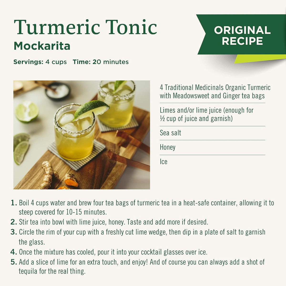 Traditional Medicinals Turmeric Ginger Meadowsweet Tea – Self-Care Holiday Gift Basket Addition for Her and Tea Lovers