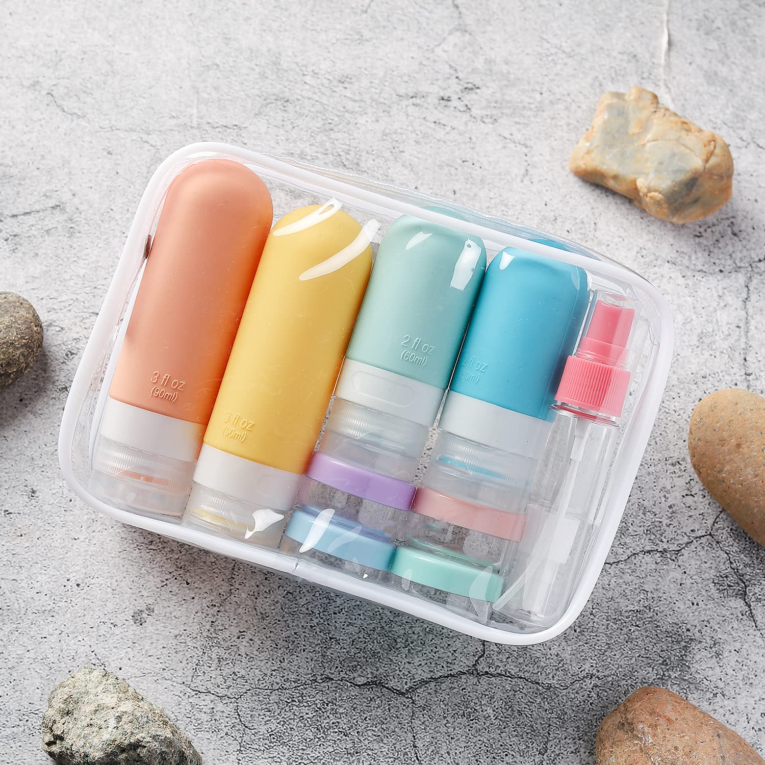 TrailHive Travel Bottles Kit - Backcountry Wash Kit, Durable Silicone Toiletry Bottles for Tent and Trail