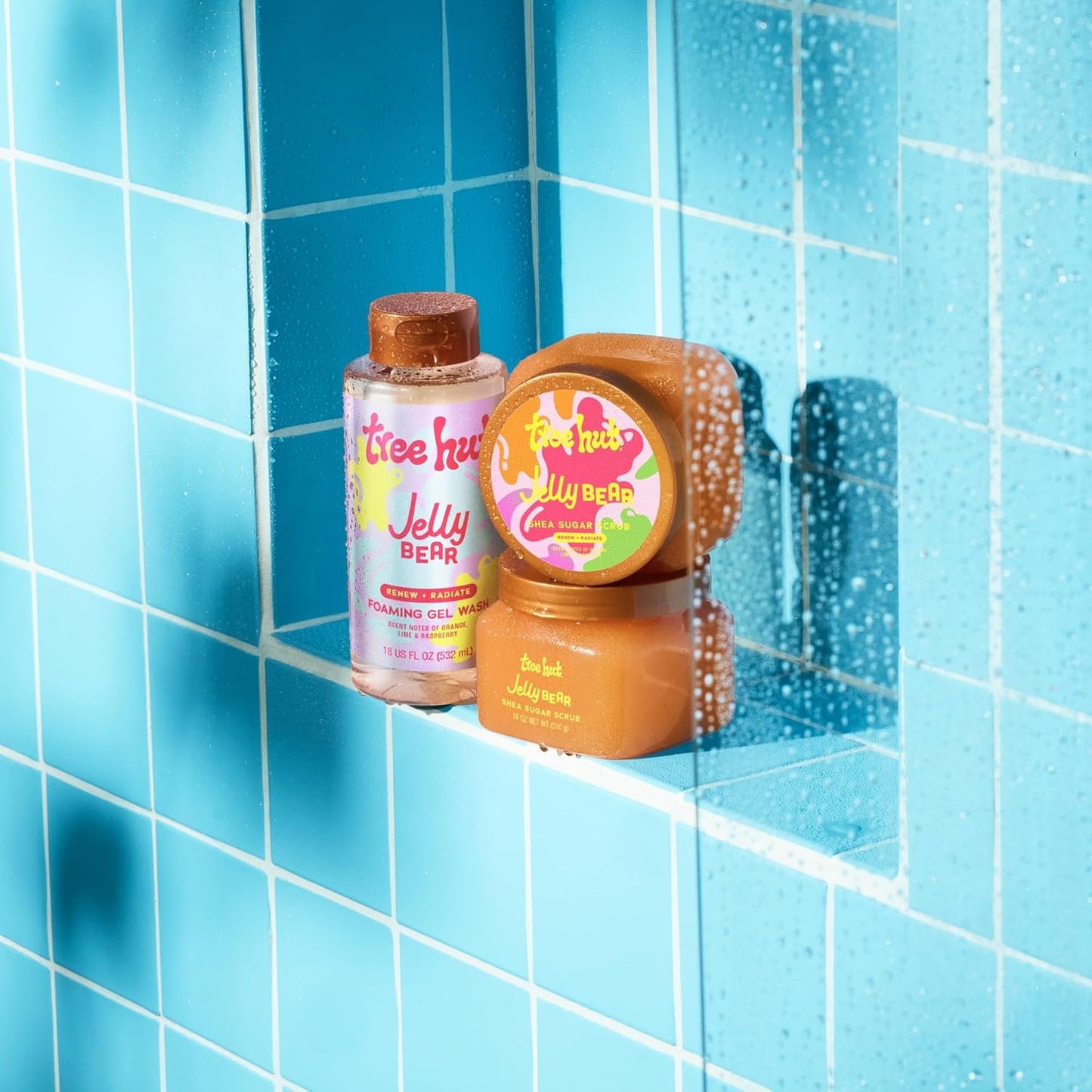 Tree Hut Jelly Bear Body Wash – Calming Scented Shower Gel for Meditation and Yoga Recovery, Soft Rose and Vanilla Fragrance