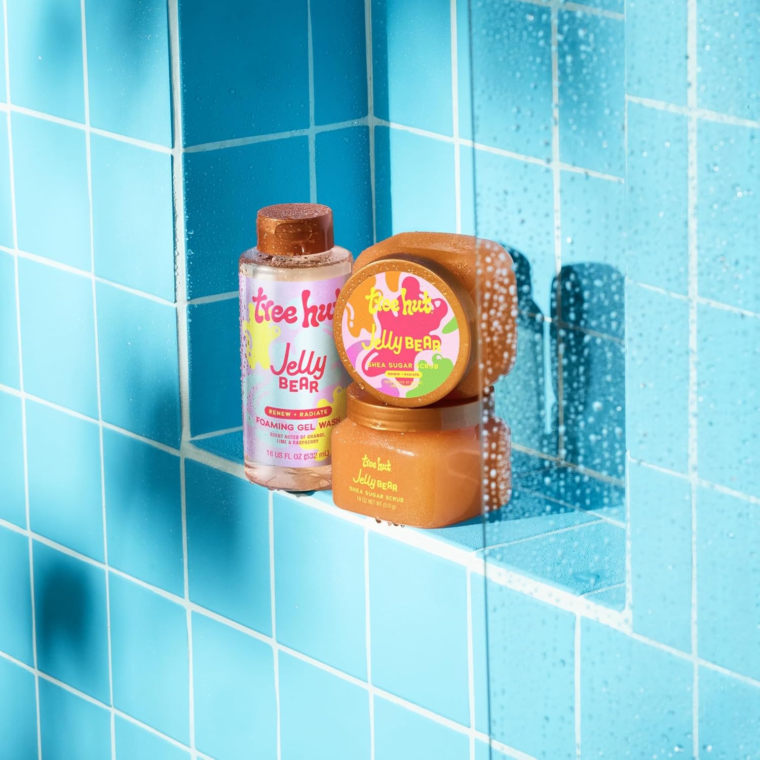 Tree Hut Jelly Bear Body Wash – Calming Scented Shower Gel for Meditation and Yoga Recovery, Soft Rose and Vanilla Fragrance