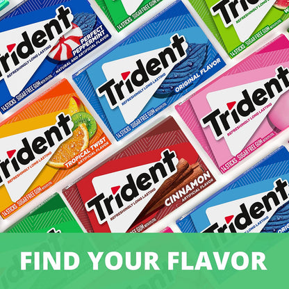 Trident Original Sugar-Free Chewing Gum for On-the-Go Professionals, 24 Packs of 14 Individually Wrapped Sticks