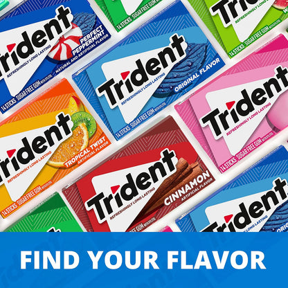 Trident Sugar-Free Chewing Gum Variety Pack – Focus-Boosting Chewing Companion for Remote Workers, 21 Packs