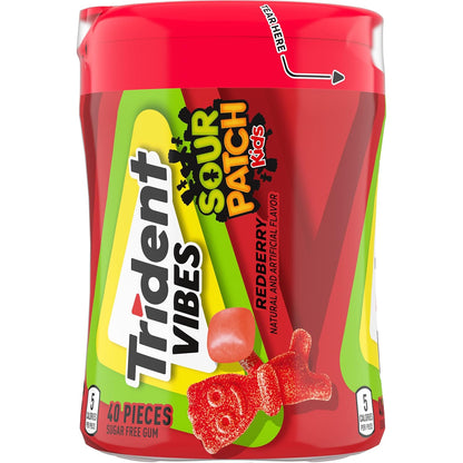 Trident Vibes SOUR PATCH KIDS Blue Raspberry Sugar-Free Chewing Gum – Hostess and Housewarming Pantry Gift, 160 Pieces