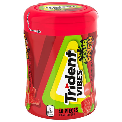 Trident Vibes SOUR PATCH KIDS Blue Raspberry Sugar-Free Chewing Gum – Hostess and Housewarming Pantry Gift, 160 Pieces