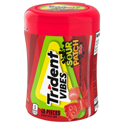 Trident Vibes SOUR PATCH KIDS Blue Raspberry Sugar-Free Chewing Gum – Hostess and Housewarming Pantry Gift, 160 Pieces
