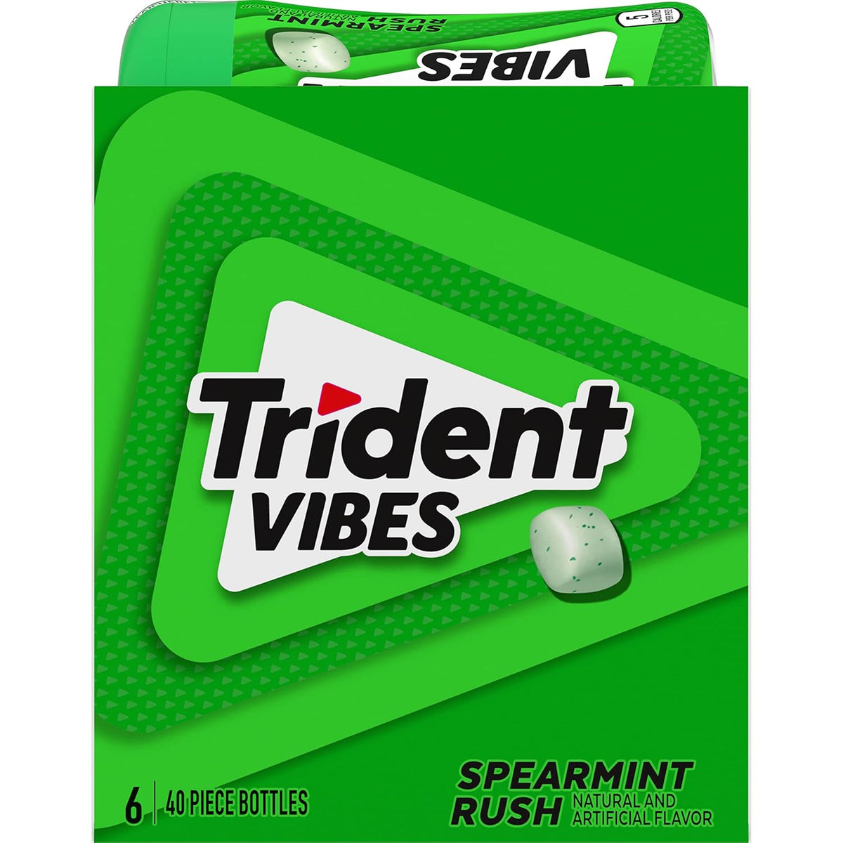 Trident Vibes Spearmint Rush Sugar-Free Chewing Gum – Workday Focus and Fresh Breath for Open Office Teams, 240 Pieces
