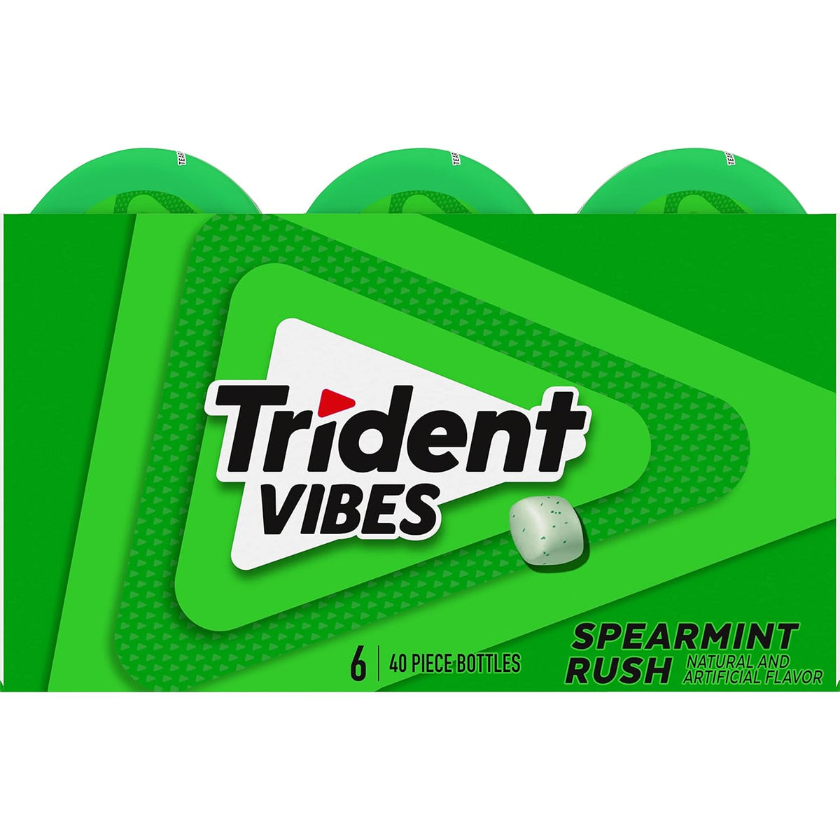 Trident Vibes Spearmint Rush Sugar-Free Chewing Gum – Workday Focus and Fresh Breath for Open Office Teams, 240 Pieces