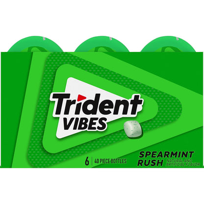 Trident Vibes Spearmint Rush Sugar-Free Chewing Gum – Workday Focus and Fresh Breath for Open Office Teams, 240 Pieces