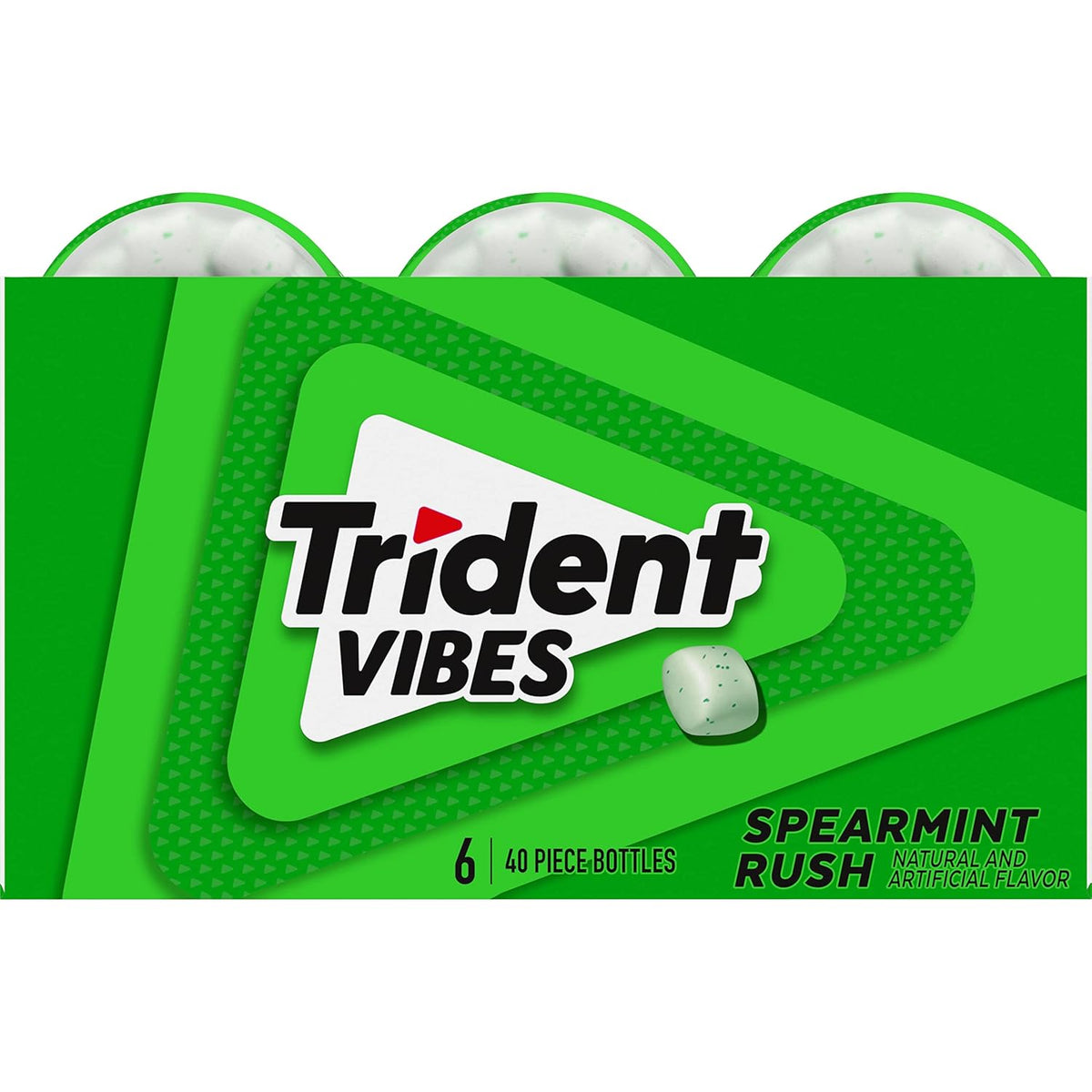 Trident Vibes Spearmint Rush Sugar-Free Chewing Gum – Workday Focus and Fresh Breath for Open Office Teams, 240 Pieces