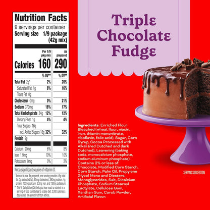 triple chocolate fudge base using dutched cocoa (red and dark) plus real chocolate