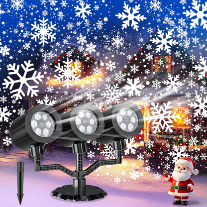 triple-head projector with 12 built-in high-brightness led beads