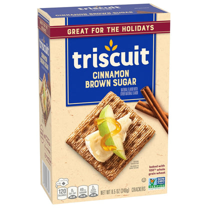 Triscuit Cinnamon Brown Sugar Whole Grain Wheat Crackers, Conference Table Snack for Workplace Meetings