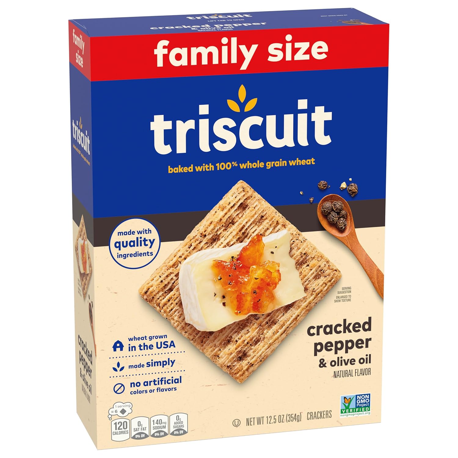 Triscuit Cracked Pepper & Olive Oil Crackers – 2-Pack for Stocking the Pantry and Party Buffets