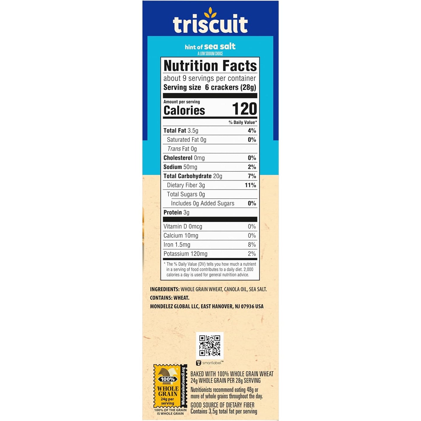 Triscuit Hint of Sea Salt Whole Grain Crackers – Simple Clean-Label Snack for Intentional Snack Boards