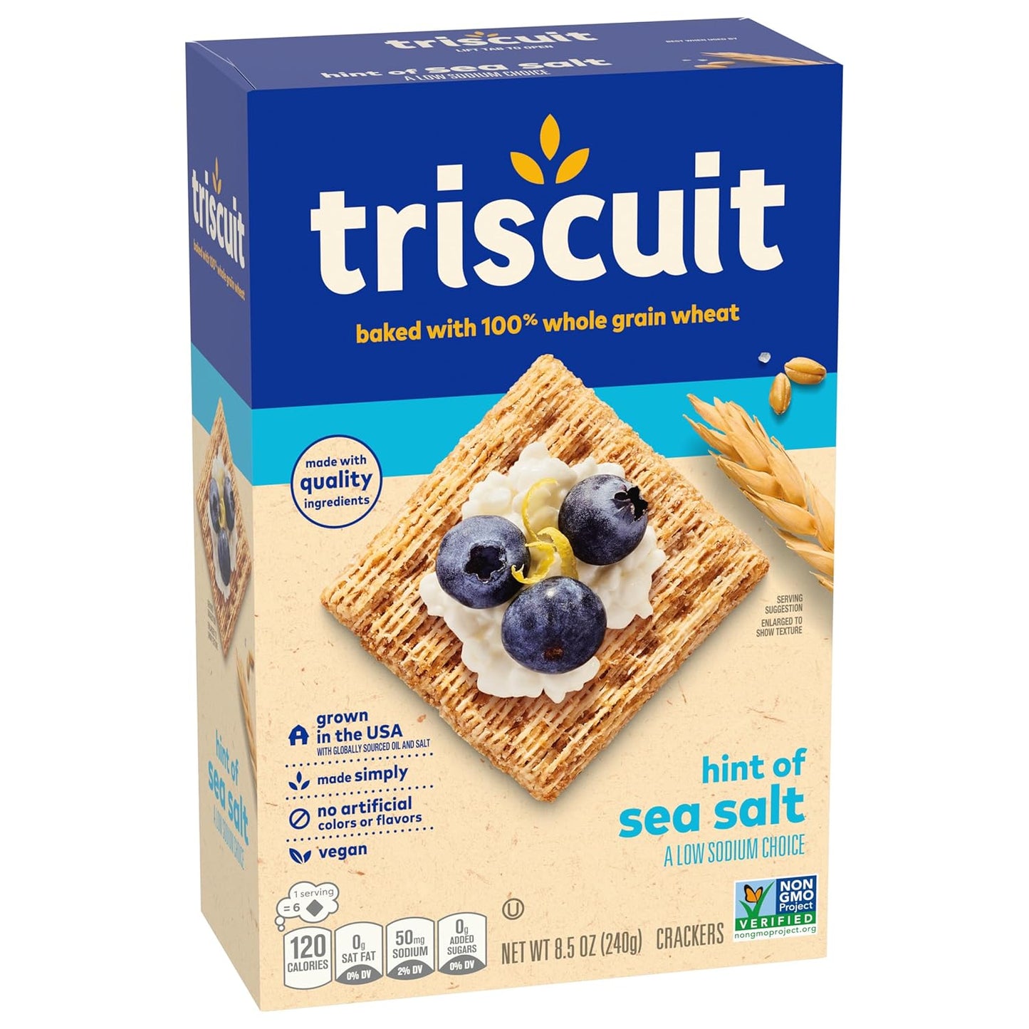 Triscuit Hint of Sea Salt Whole Grain Crackers – Simple Clean-Label Snack for Intentional Snack Boards