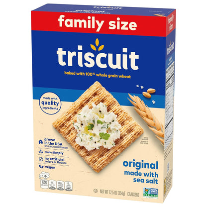 Triscuit Original Whole Grain Wheat Crackers – No Artificial Colors Whole Wheat Snacks for Back-to-School, 12.5 oz