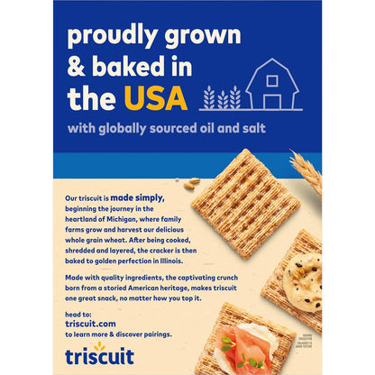 Triscuit Original Whole Grain Wheat Crackers – No Artificial Colors Whole Wheat Snacks for Back-to-School, 12.5 oz