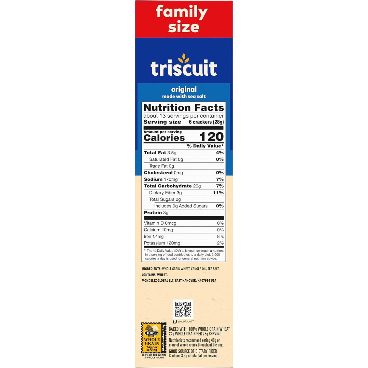 Triscuit Original Whole Grain Wheat Crackers – No Artificial Colors Whole Wheat Snacks for Back-to-School, 12.5 oz