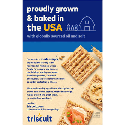 Triscuit Original Whole Grain Wheat Crackers – Simple Whole Wheat Cracker for Clean Counter Snack Storage