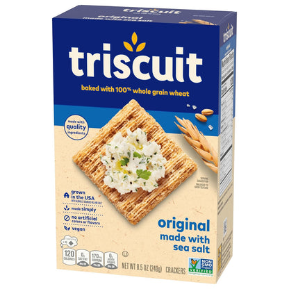 Triscuit Original Whole Grain Wheat Crackers – Simple Whole Wheat Cracker for Clean Counter Snack Storage