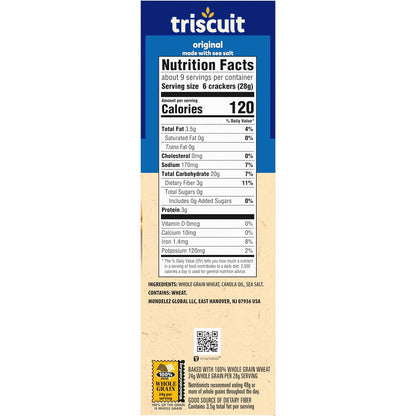 Triscuit Original Whole Grain Wheat Crackers – Simple Whole Wheat Cracker for Clean Counter Snack Storage